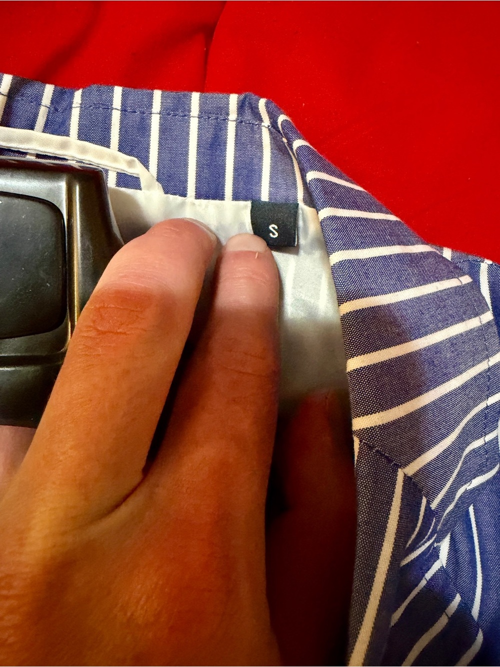 Nautica Light Blue & White Striped Linen-Blend Blazer - Picture 4 of 5